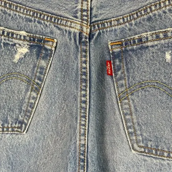 Levi’s 501 Original Cropped Womens Jeans Light Wash Distressed Vintage Wash 26 - Picture 16 of 16